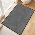Door Mat Indoor Entrance, 24" x 36" Ultra Thin Non Slip Door Mat with Rubber Backing, Low Profile Easy Clean Dirt Trapper Doormat for Entryway Front Door Patio Porch, Charcoal Grey