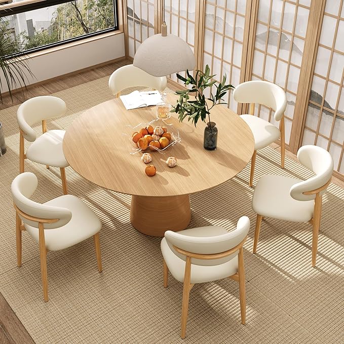 Kitchen Dining Chairs Set of 4 Modern Upholstered Leather Farmhouse Dining Ro...
