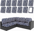 hyha 12Pcs Patio Cushion Covers, Stretch Outdoor Couch Cushion Covers by hyha