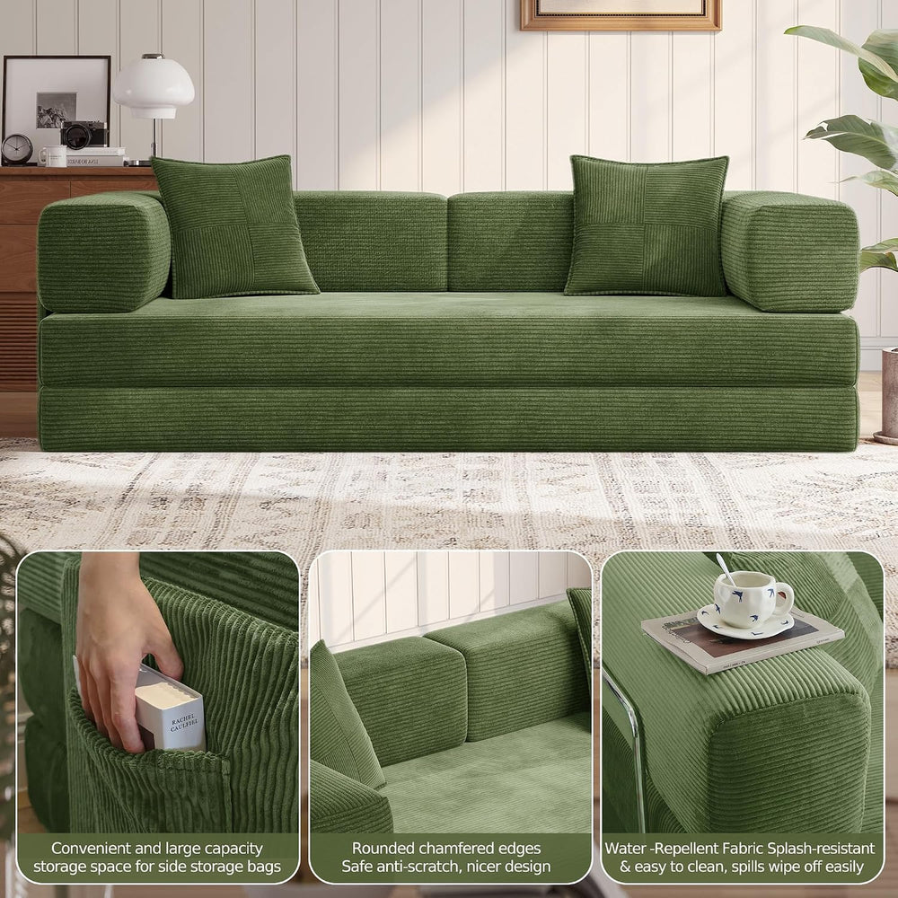 MoonSpeak 78.8'' Futon Sofa Bed, Boneless Couches for Living Room