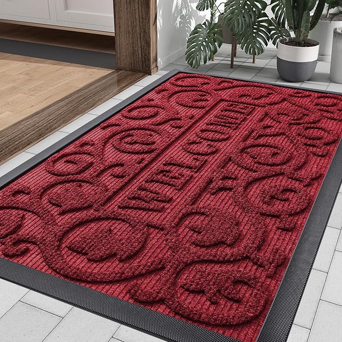 Smiry Welcome Door Mat Outside Entrance, Heavy Duty Trap Dirt and Moisture Easy by Smiry