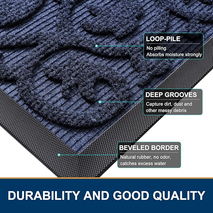 Smiry Welcome Door Mat Outside Entrance, Heavy Duty Trap Dirt and Moisture Easy - Image 4