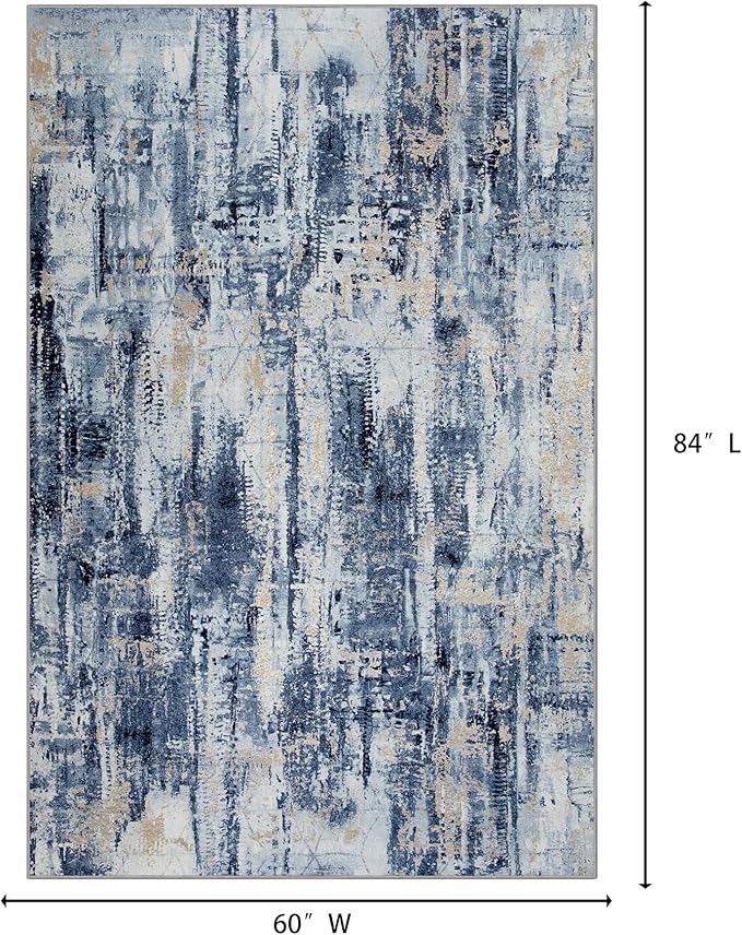 5x7 Area Rugs Washable Rug: Modern Abstract Living Room Rug Soft Anti-Skid Thin - Image 2