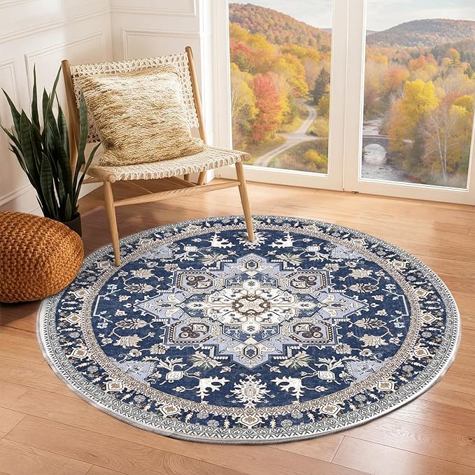 OPPODREAM Soft Round Rug 3ft, Washable Circle Rug 3ft by OPPODREAM