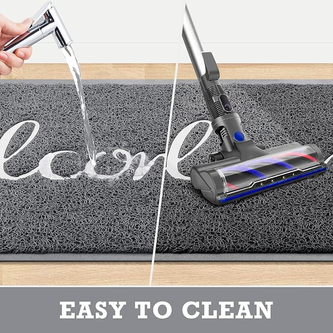 CozyBounty Grey Door Mat Welcome Mats Outdoor Indoor Non-Slip Doormat - Image 5