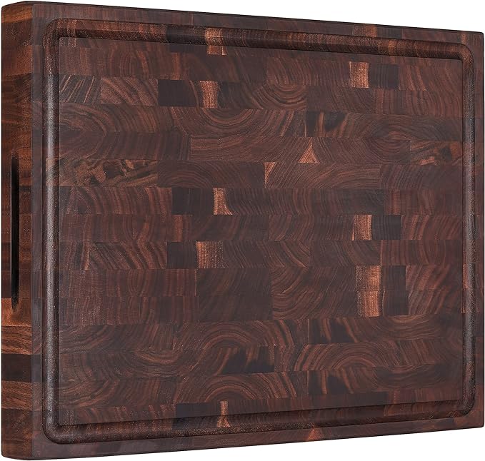 AZRHOM Large End Grain Walnut Wood Cutting Board 17x13x1.5 in Thick Butcher by AzrHom