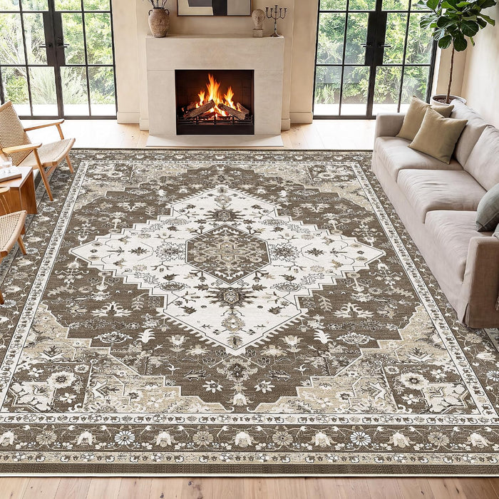 LIVELYGLOW 8x10 Washable Area Rug for Living Room, Large Carpet