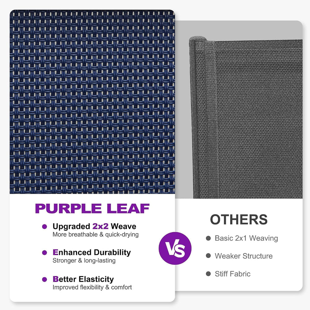 PURPLE LEAF Pool Lounge Chairs Set of 2 Chaise Lounge w/Wheel, Navy Blue | 5 ...
