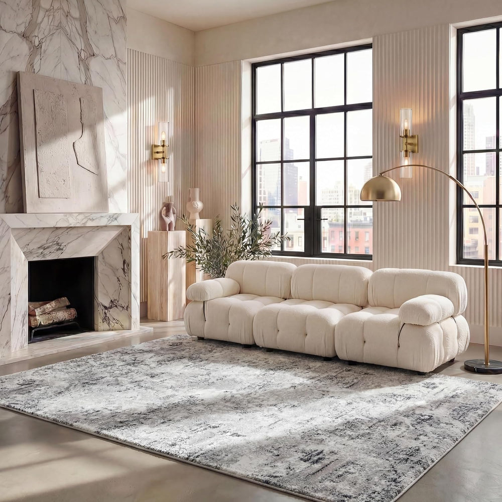 SAFAVIEH Amelia Area Rug 9'x12', Modern Grey & Ivory ALA705G