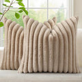 decorUhome Cozy Faux Fur Throw Pillow Covers 20x20 Set of 2 Decorative Soft by decorUhome