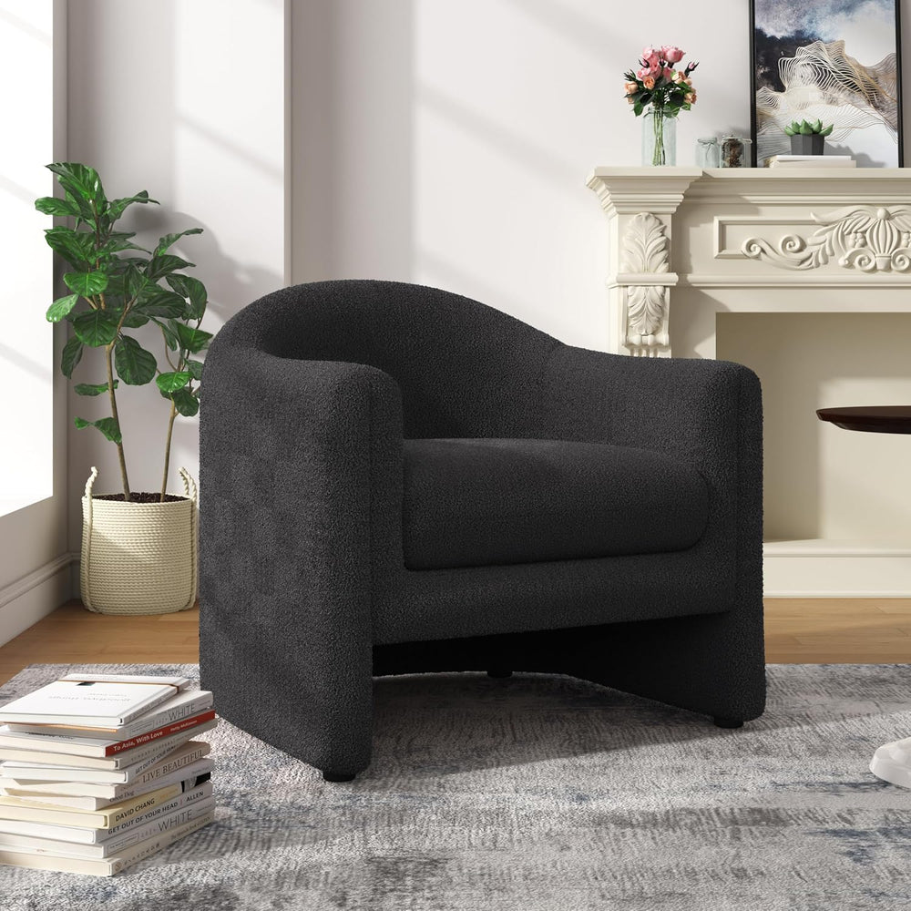 Accent Chair, Modern Boucle Fabric Armchair for Living Room, Comfy Upholstere...