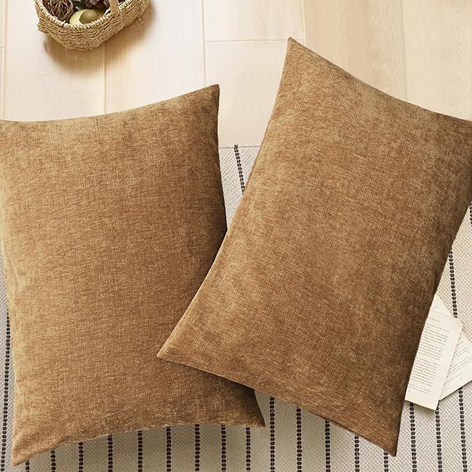 CaliTime Throw Pillow Covers Decorative 20 X 26 Inches Pack of 2 Cozy Chenille - Image 5