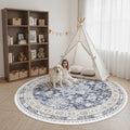 zesthome 8ft Round Rugs for Living Room, Non-Slip Washable Round Area Rugs by Zesthome