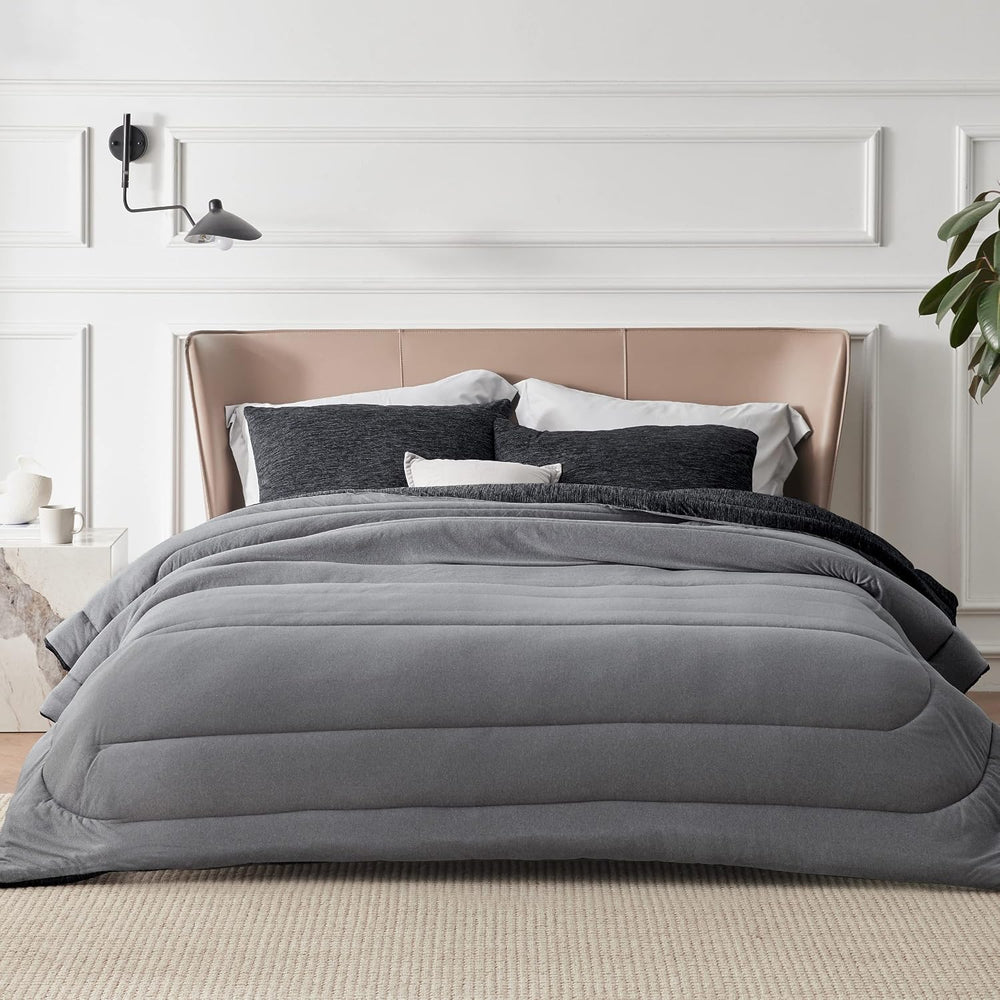 Bedsure Queen Size Comforter, All-Season & Cooling Bedding Set, Black