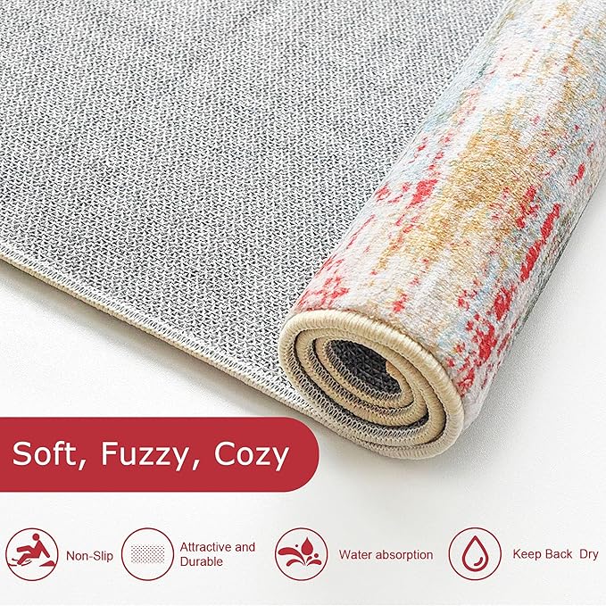 KOZYFLY Modern Abstract Kitchen Runner Rug, 2x6 Washable Rug Runner Non-Slip - Image 6