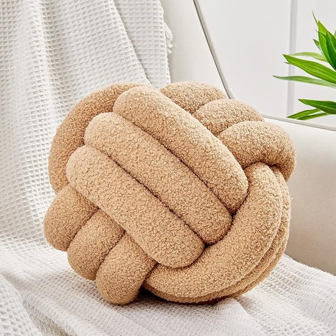 Uvvyui Knot Pillow Ball, Soft Home Decorative Pillows, Round Throw Pillow by Uvvyui