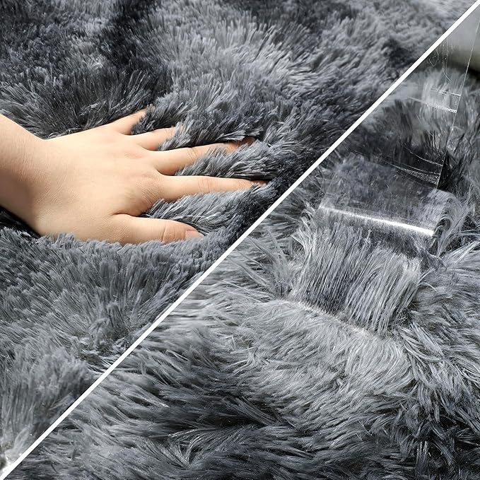 Tie-Dyed Dark Grey 3x10 Machine Washable Runner Rugs - Image 6