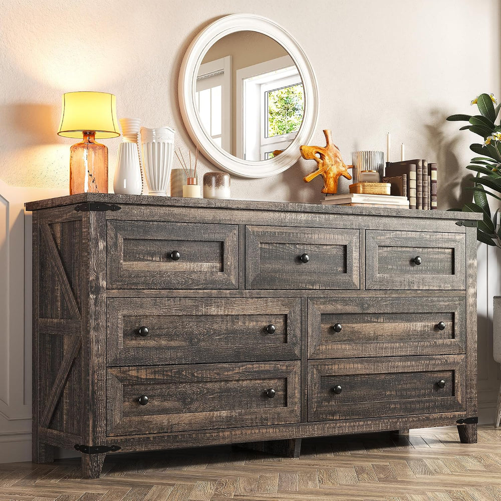 EnHomee Farmhouse Dresser for Bedroom, 51.2" W Dresser TV Stand for 60&q...
