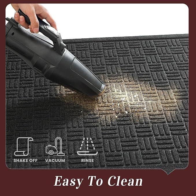 Mibao Front Door Mat Indoor Outdoor Entrance, Dirt Trapping Waterproof - Image 4
