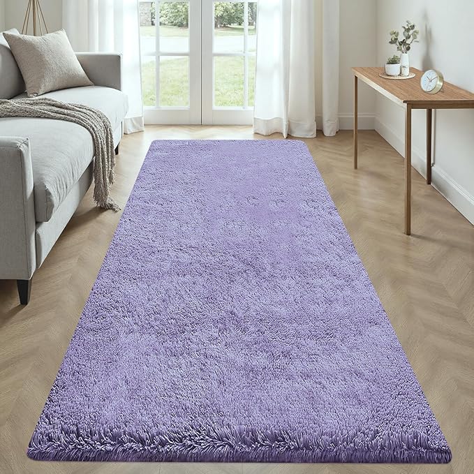 2x6 Runner Rug for Bedroom: Fluffy Shag Soft Washable Rugs Small Fuzzy Plush by VECARF