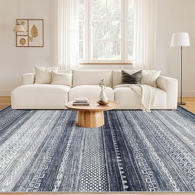 Nakagishi Area Rugs 9x12 Living Room Rug: Washable Boho Large Neutral Modern - Image 4