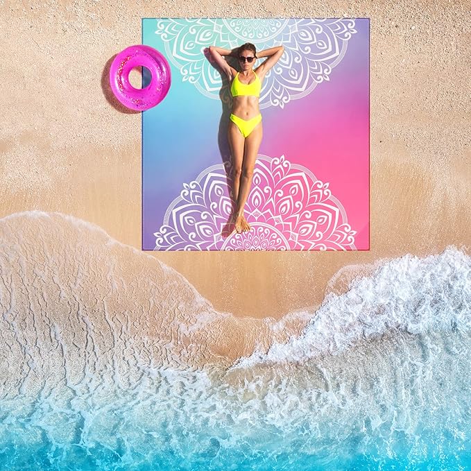 HIHOHO Beach Blanket Waterproof Sandproof Extra Large Beach Mat 79" X - Image 6