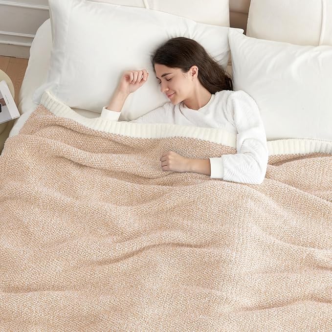 Snuggle Sac Twin XL Bed Blanket 66x90 inches, Super Soft Warm Beige Blankets - Image 3