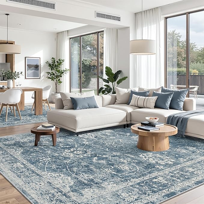 Madane Washable 6x9 Area Rugs for Living Room, Vintage Rug by Madane