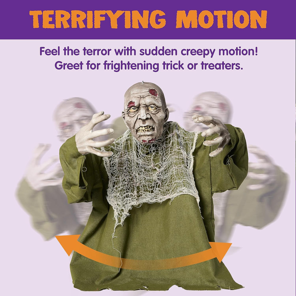 JOYIN Halloween Animated Zombie Groundbreaker Outdoor Decor with Light Up Eye...