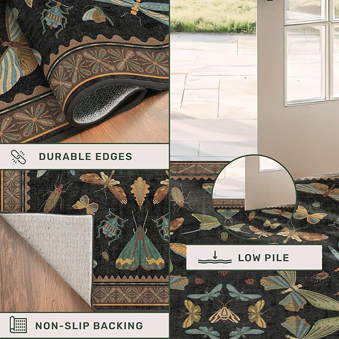 Small Black Entryway Runner Rug - Image 5