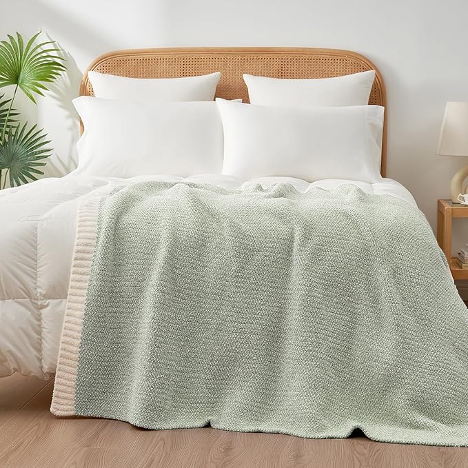 Snuggle Sac Heather Sage Green Throw Blanket - Image 8