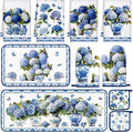 Fanfanwin 10 Pcs Chinoiserie Blue White Hydrangea Kitchen Decor Set Blue and by Fanfanwin