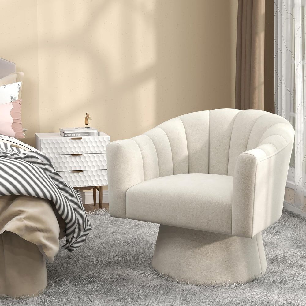 Swivel Accent Chair Set of 2, Modern Velvet Barrel Chair for Living Room