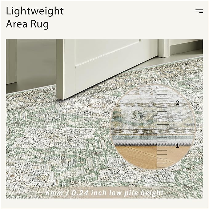 6x9 Area Rug for Living Room Washable 6x9 Rug Non-Slip Modern Rugs for Bedroom - Image 7