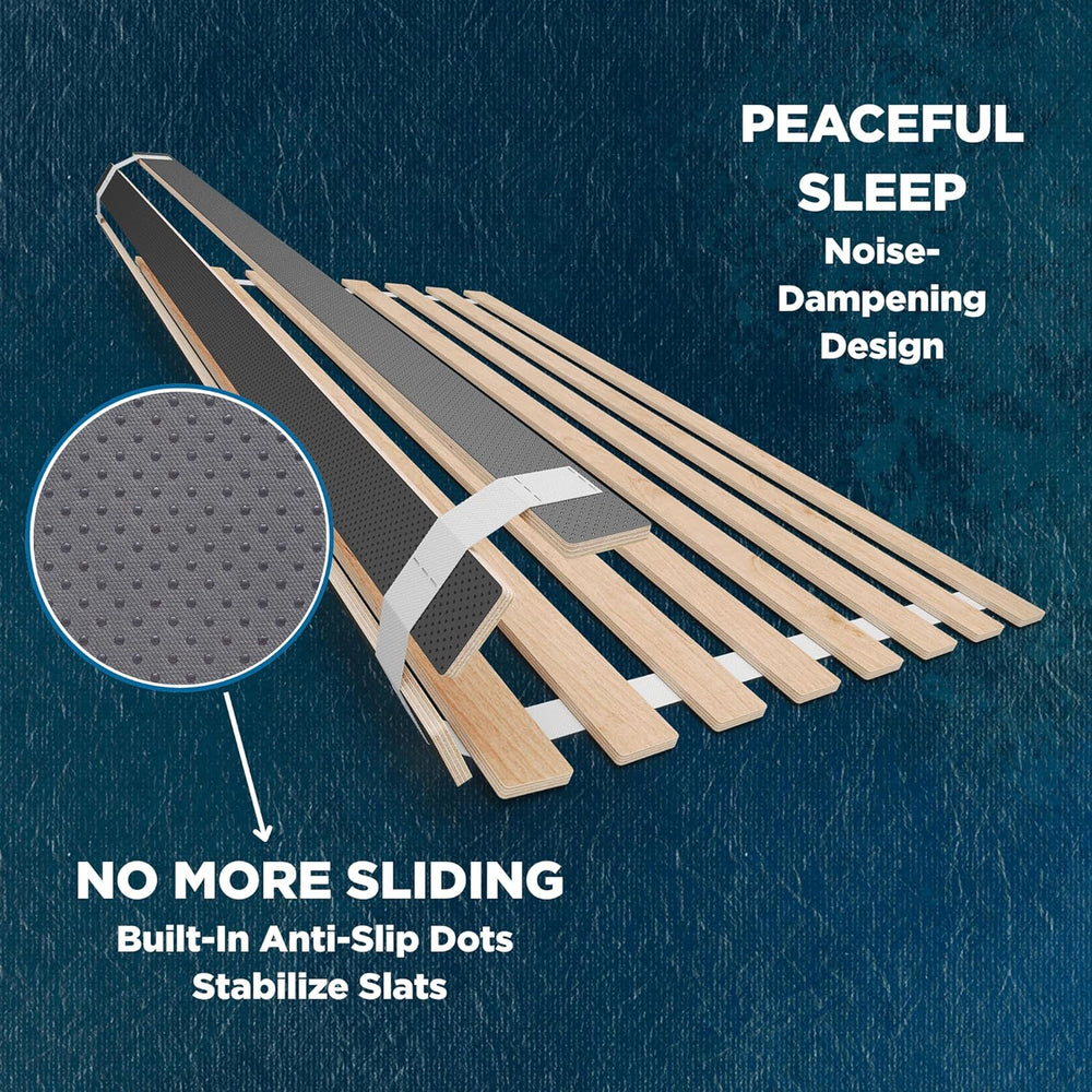 Meliusly Full Bunkie Board 54x75 - Heavy Duty Vertical Wood Bed Slats