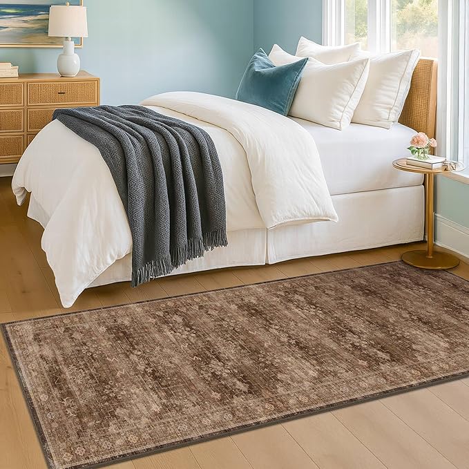 Brown Boho Washable 2x6 Runner Rugs - Image 9