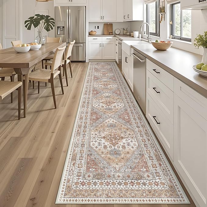 3x16 Runner Rug for Hallway, Non-Slip Long Kitchen Mats for Floor, Vintage - Image 5