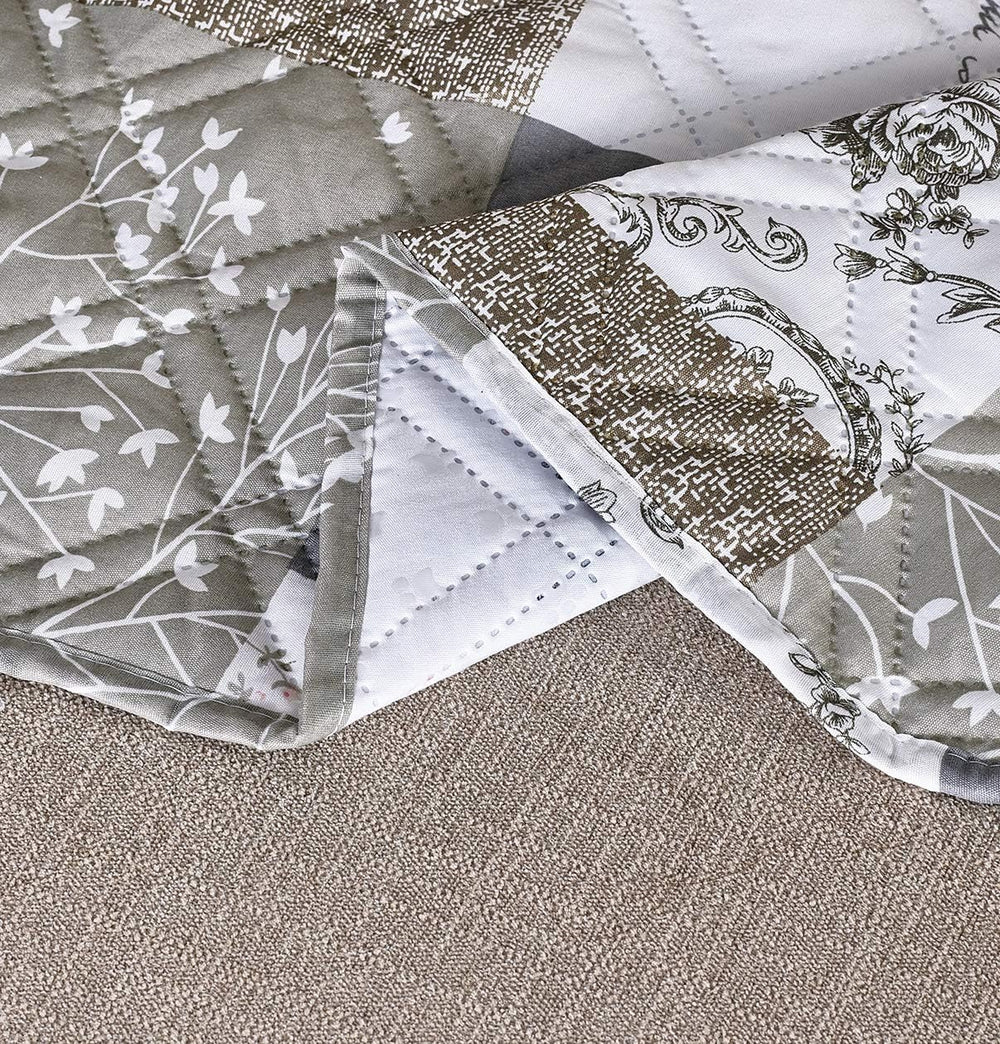 Brilliant Sunshine Pink Rose & Grey Toile Couch Loveseat Slip Cover