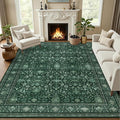 Area Rugs 9x12 Living Room Rug: Washable Rug Soft Vintage Distressed Floral by EXPEDIX