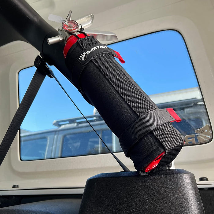 Bartact - 2.5 lb Roll Bar Fire Extinguisher Mount for Vehicle Holder, Adjustable Fire Extinguisher Holder Mount, US Made Universal Vehicle Fire Extinguisher Holder Fits All Roll Bars (Black)