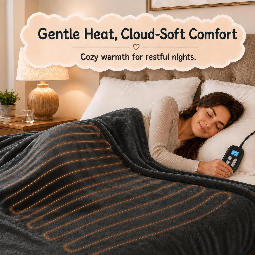 Soypipo Electric Heated Blanket King 90"x100" - Dark Gray, ETL Cert...