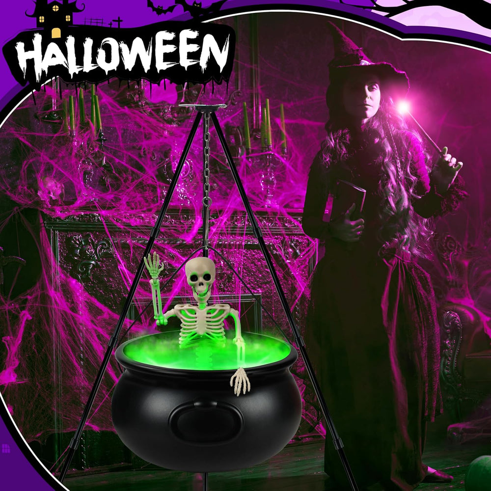 Halloween Decorations Outdoor, 12.6” Large Witches Cauldron Kettle on Tripod ...