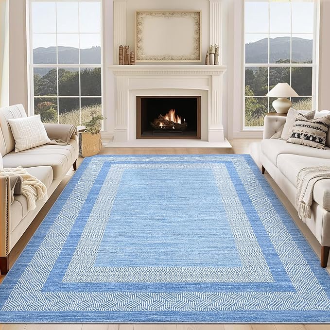 GarveeHome Modern Geometric Area Rug 5x7 Distressed Bordered Washable Non Slip by GarveeHome