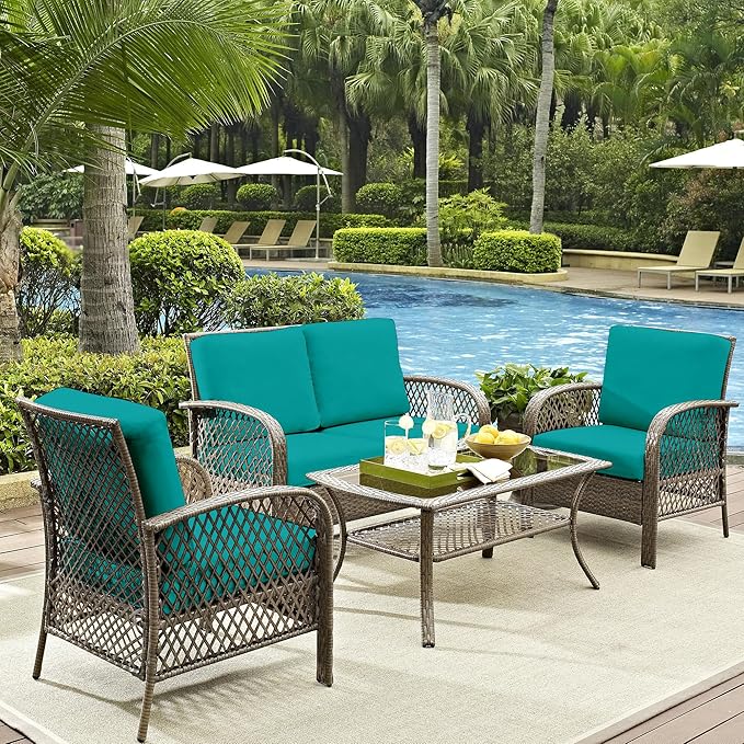 14Pcs Outdoor Cushion Covers, Patio Cushion Covers, Stretch Elastic Slipcovers - Image 6
