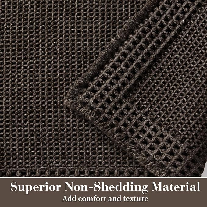 RESARE Waffle Bath Mat, Super Absorbent Non Slip, Machine Washable, Ultra Soft - Image 2