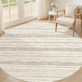 Nakagishi Round Rug Boho Area Rugs: 6x6 Washable Large Circle Neutral Soft by NakagishiAreaRug
