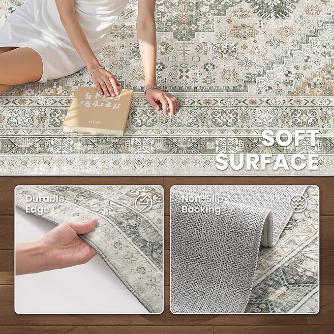 zesthome 6x9 Area Rug, Super Soft Washable Rugs - Image 6
