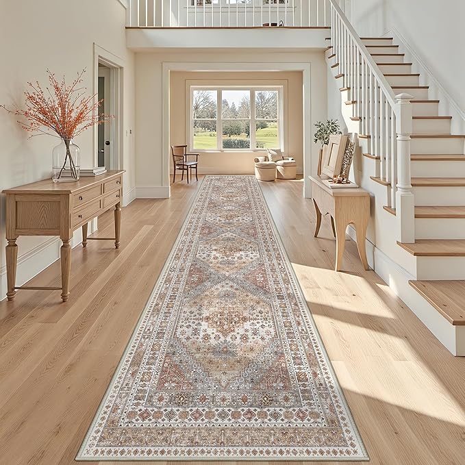 3x16 Runner Rug for Hallway, Non-Slip Long Kitchen Mats for Floor, Vintage - Image 3