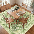 RELEANY Area Rugs Square 7ft Washable Non-Slip, Floral Vintage Distress Print by RELEANY