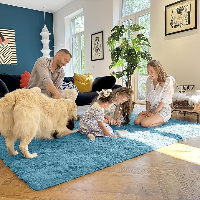 OLANLY 3x5 Machine Washable Small Bedside Rug, Soft Fluffy Shaggy Rugs - Image 7